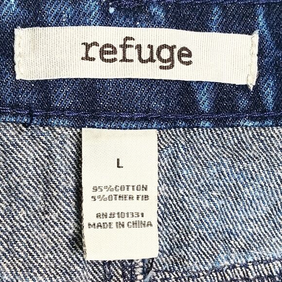 REFUGE Acid Washed Denim Blue Jean Button Down Mini Skirt Y2K Size Large - Picture 6 of 7